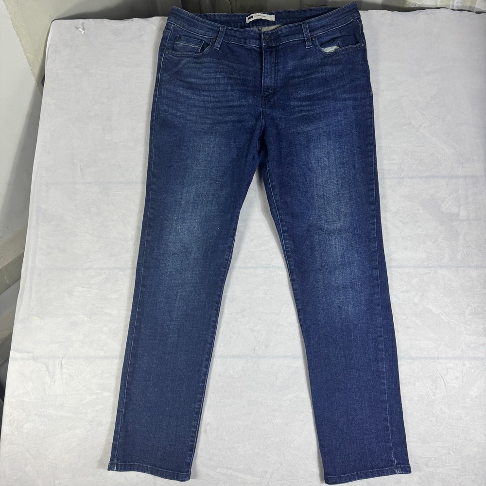 Vintage Levi's Womens Mid Rise Skinny Jeans Dark Blue Tapered‎ Lag Modern 16M